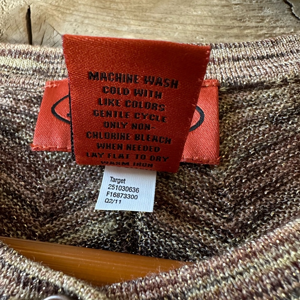 Missoni X Target Womens Cardigan Sweater.
Chevron Brown Metallic Gold Thread XL - Picture 8 of 10